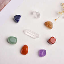 8Pcs Natural 7 Chakra Quartz Crystal Healing Balance Crushed Stone Decor Gift picture