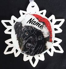 Santa Newfoundland Dog Breed Christmas Ornament - Free Personalization picture