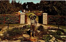 Assiniboine Park Winnipeg Canada Boy Statue English Garden Antique Postcard UNP picture