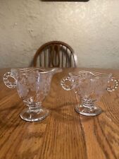 Fostoria Glass Willowmere Etched Roses Creamer & Open Sugar Bowl picture