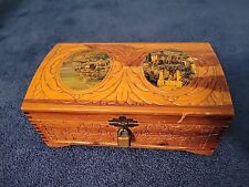 Vtg 1930's Dovetail Carved Ceder Chest Jewelry Box picture