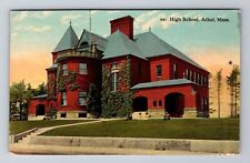 Athol MA-Massachusetts, High School Building, Antique Vintage Souvenir Postcard picture