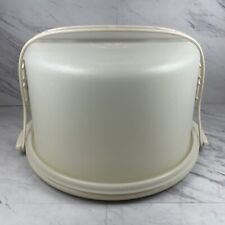 Vintage Tupperware 684-7 White Cream Round 9 Inch Cake Carrier Keeper And Handle picture