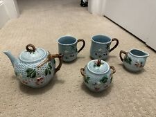Rare Vintage TIFFANY & CO Blackberries Majolica Pottery 5 Pc Tea Set Teapot Mug picture