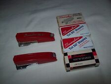 Lot of 2 Vintage Swingline Tot 50 Staplers + lots of staples - Made in USA picture