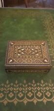 Vintage Sryian Marquetry Wood Inlay Box of Daily Bible Verse Scripture Scrolls picture