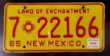  1965 New Mexico Vintage License Plate Land Of Enchantment picture