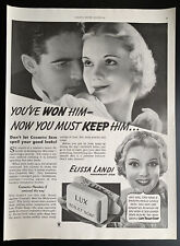 Vintage 1935 Lux Soap, Elissa Landi Print Ad picture