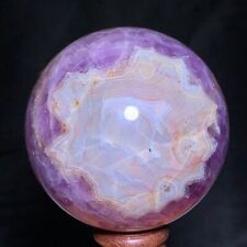 534g Natural Banded Amethyst Agate Sphere Quartz Crystal Ball Reiki Stone picture