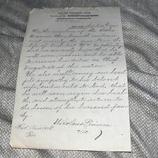 Adler Männer Singing Society Letter New York on President McKinley Assassination picture