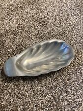 Old English Genuine Pewter Claw Footed Shell Shape Dish 8.75” picture