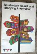 Vintage Amsterdam Tourist and Shopping Information With Map  -E7A picture