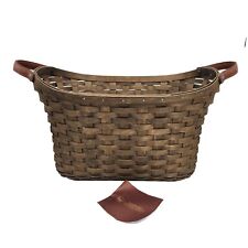 Longaberger 2008 Library Basket Deep Brown Stain COUNTRY FARMHOUSE ORGANIZE EUC picture