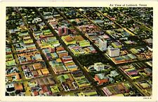 Aerial View of Lubbock Texas Linen Postcard Unused 1942 picture