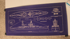 Pearl Harbor USS Arizona Battleship Poster Blueprint Diagram 17