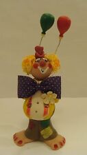 Vintage Cecile's Creations 1983 CLOWN With Balloons Clay & Fabric Figurine  picture