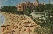 Postcard Waikiki Honolulu Hawaii Beach 1955 picture