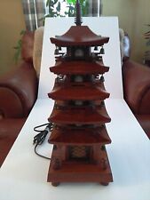 Rare 1950s Pagoda Japanese wood lamp JAPAN 19
