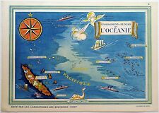 1939 Oceania, French Polynesia, New Caledonia, Vanuatu, Pictorial Map picture