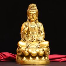 home decor brass sculpture chinese Buddhist culture blessing Avalokitesvara 12in picture