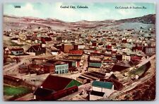 Central City Colorado~Main Street Birdseye View Overlooking City~c1910 Postcard picture