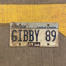 1983 Illinois Vanity License Plate Name Personalized Garage 1989 GIBBY 89 picture