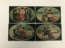 4 ANTIQUE HILL MOYNAN & CO NY DEPT STORE VICTORIAN TRADING CARDS MOONLIT SCENES picture