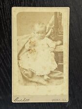 Baby & Hidden Mother 1870s CDV Quincy Illinois IL Portait Photograph picture