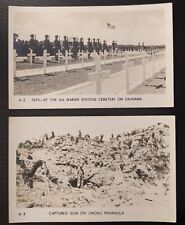 RPPC Okinawa Japan WWII Captured Gun & Taps 6th Marine Div. Cemetery 2 Postcards picture