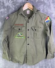 Vintage 50s 60s BSA Boy Scouts Sanforized Patch Uniform Button Shirt picture