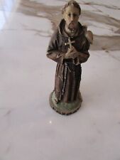 VINTAGE HAND CARVED PAINTED STATUE OF ST FRANCIS OF ASSISI DOVE 8 1/2
