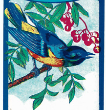 Bluebird Vintage Broom Label c. 1920s 1930s  Unbranded Generic Blue Bird picture