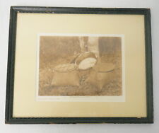 1926 ES Curtis North American Indian Birchbark Baskets Cree Photogravure Print picture