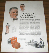 1924 PRINT MAGAZINE AD~LIFEBUOY BAR SOAP~MEN THERES KICK IN IT picture