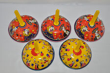 5x U.S. Metal Toy Mfg. Co. Tin Litho Noise Maker Clown Party Celebration Bell picture