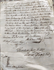 ESTATE SETTLEMENT DOCUMENT TRANSFER ALMY SIGNED MOSES BROWN VINTAGE 1826 RI picture