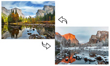 Yosemite Postcard Valley seasons - 3D Lenticular Double Image picture