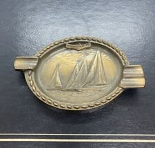 LURAY CAVERNS ornate metal ashtray Virginia Sailboats Rare As Shown picture