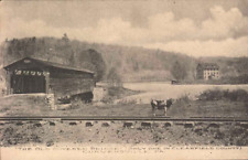 antique    COVERED BRIDGE    CURWENSVILLE PA    1908 postcard picture