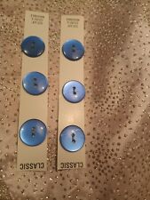 vintage blue buttons Set Of 6 (Six) picture