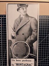 MEN'S FASHION ADVERTISING COATS VINTAGE FRANCE 1925 ORIGINAL ADVERTISING POSTER picture