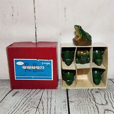 6 Vintage Lark Frog Pond Pencil Sharpeners with Original Box No. 342 Animal Lot picture