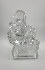 Vintage Clear Heavy Glass Horse Bookends picture