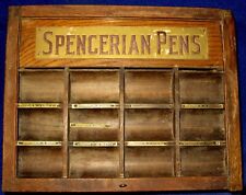 Antique Spencerian Pens Retail Nibs Wooden Display Cabinet Needs Work picture