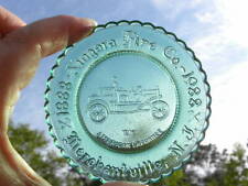 Millville Art Glass MAG 1888-1988 Niagara Fire Merchantville NJ Green Cup Plate picture