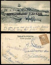 NICARAGUA Corinto Postcard 1907 Harbor Boats Sent to USA picture