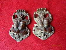 Rare Brass Craved Tribal Hindu Ritual God Shiva Mukhalingam Head & Ganesh Snake. picture
