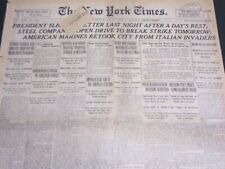 1919 SEPTEMBER 28 NEW YORK TIMES - PRESIDENT SLIGHTLY BETTER LAST NIGHT- NT 7035 picture