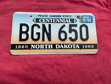 License Plate Vintage North Dakota ND BGN 650 “Centemmial” 1992 Sticker Rustic picture