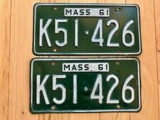 Pair of 1961 Massachusetts License Plates - YOM Clear picture